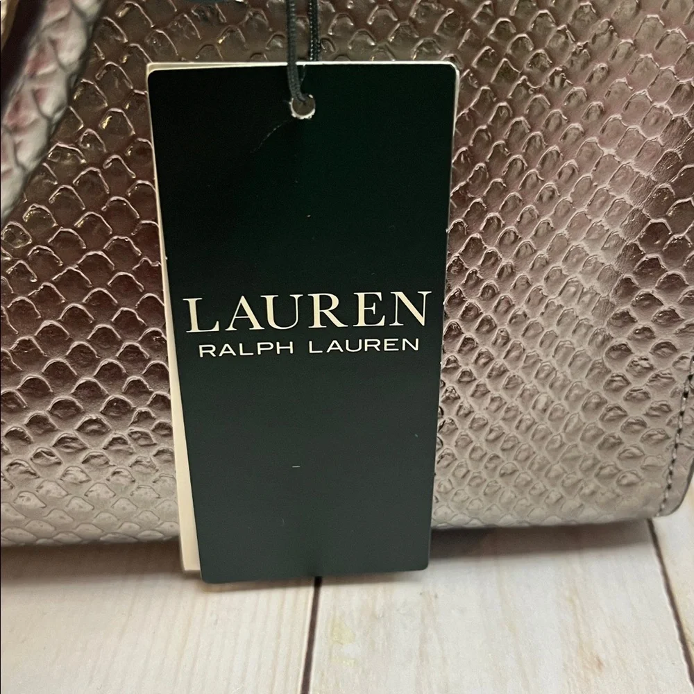 Ralph Lauren metallic handbag. Adjustable shoulder strap. Snakeskin print. NWT! - Picture 10 of 10